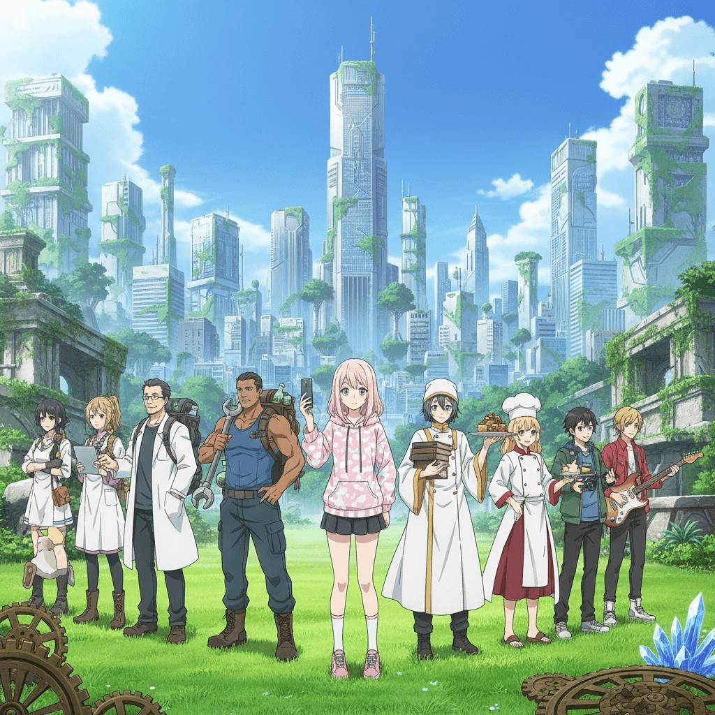 A futuristic control room with holographic displays showing interconnected AI agent nodes, data flows, and world maps, cyberpunk aesthetic